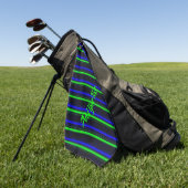 Serviette De Golf Bleu Noir Grandes Vertes (Vert)