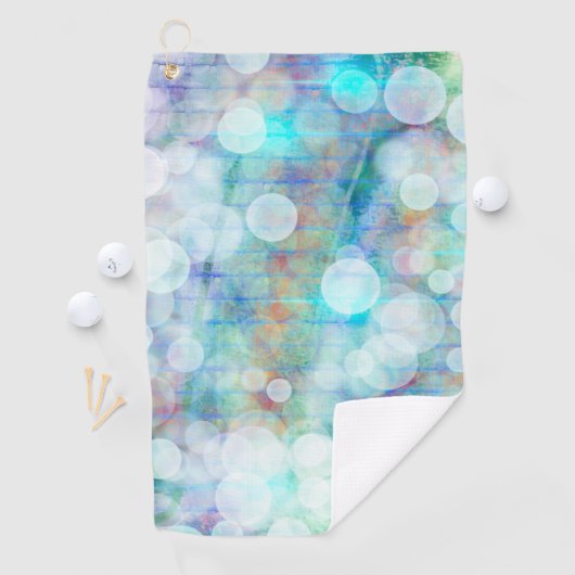 Serviette De Golf Bleu, orange, Jaune, Blanc Art Abstrait (En situation)