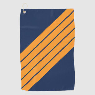 Serviette De Golf Bleu Orange rayé les années 70 80s Retro Racing ra