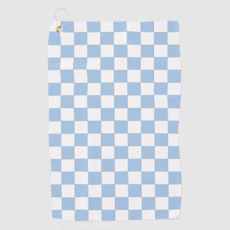Serviette De Golf Bleu Poussiéreux et Blanc à Carreaux