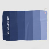Serviette De Golf Bleu rétro avec nom Simple Sans Serif (Horizontal)
