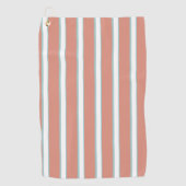 Serviette De Golf Bleu, rose et blanc rayures motif (Devant)
