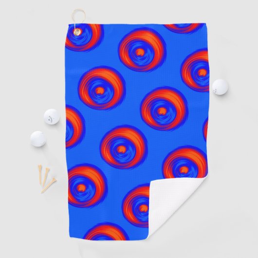 Serviette De Golf Bleu rouge orange (En situation)