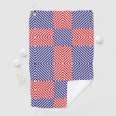 Serviette De Golf Bleu Rouge Traverses (En situation)