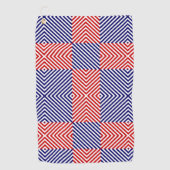 Serviette De Golf Bleu Rouge Traverses (Devant)