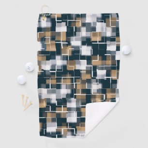 Serviette De Golf Bleu tendance Gold Brown noir blanc plaid