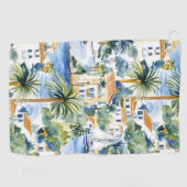Serviette De Golf Bleu Tropical Méditerranée (Horizontal)