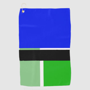 Serviette De Golf Bleu, vert et noir des blocs de couleurs Golf Town