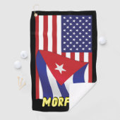 Serviette De Golf Blk3X : Monogram Cubain / American Flag Golf Towel (En situation)
