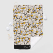 Serviette De Golf Bloc floral jaune noir Matisse Imprimer (En situation)
