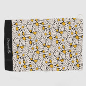 Serviette De Golf Bloc floral jaune noir Matisse Imprimer (Horizontal)