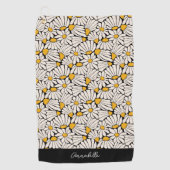 Serviette De Golf Bloc floral jaune noir Matisse Imprimer (Devant)