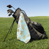 Serviette De Golf Blue Beach Gold Sea Shells (Vert)