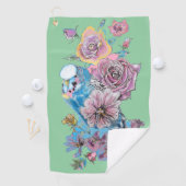 Serviette De Golf Blue Budgie Aquarelle florale Vert Femme (En situation)