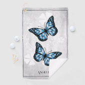 Serviette De Golf Blue Butterfly Floral Golf Towne (En situation)