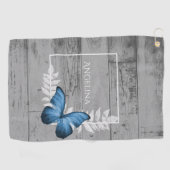 Serviette De Golf Blue Butterfly Rustic Golf Towne (Horizontal)