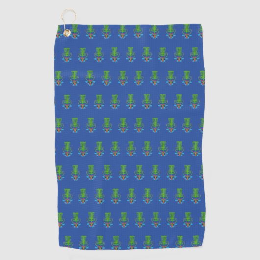 Serviette De Golf Blue Disk Golf serviette avec panier vert (Devant)