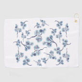 Serviette De Golf Blue Floral Golf Towel (Horizontal)