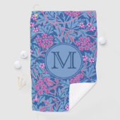 Serviette De Golf Blue Floral William Morris Custom Initial Ladies (En situation)