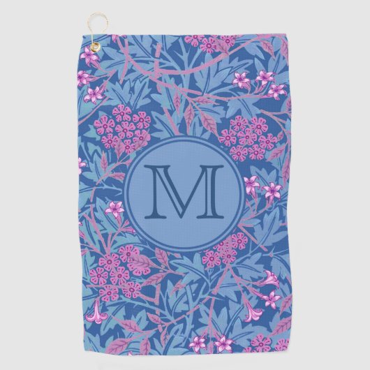 Serviette De Golf Blue Floral William Morris Custom Initial Ladies (Devant)