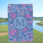 Serviette De Golf Blue Floral William Morris Custom Initial Ladies