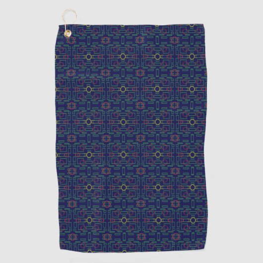 Serviette de golf Blue Geometry Shuffle (Devant)
