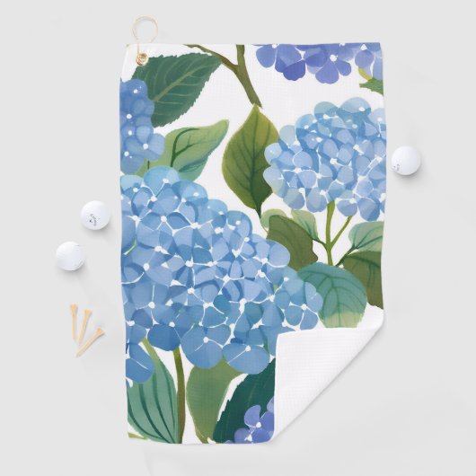 Serviette De Golf Blue Hydrangeas | Beautiful Floral Bush (En situation)