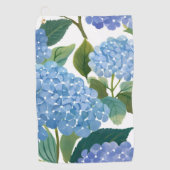 Serviette De Golf Blue Hydrangeas | Beautiful Floral Bush (Devant)