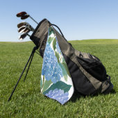 Serviette De Golf Blue Hydrangeas | Beautiful Floral Bush (Vert)