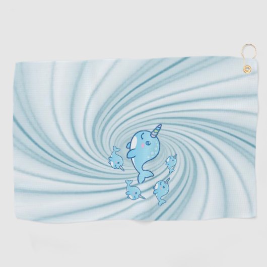 Serviette de golf Blue Narwhal (Horizontal)