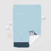 Serviette De Golf Blue Owl Grey Nom du monogramme Bain (En situation)