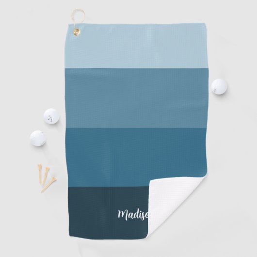 Serviette De Golf Blue Script & Stripes Golf Serviette (En situation)