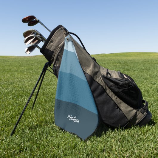 Serviette De Golf Blue Script & Stripes Golf Serviette (Vert)