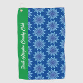 Serviette De Golf Blue Snowflakes Custom Golf Towne Club Nom (Devant)