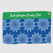Serviette De Golf Blue Snowflakes Golf Towne Custom Club Nom (Horizontal)