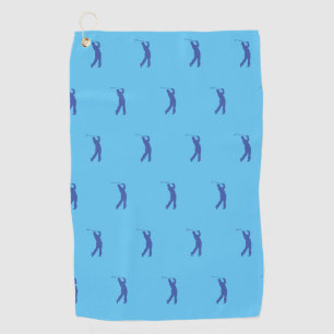 Serviette De Golf Blue Sports Golfer Silhouette Golf Serviette