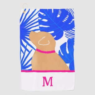 Serviette De Golf Blue Tropical Island Yellow Dog Golf Serviette