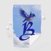 Serviette De Golf Bluebird Elegant Monogram Initiale B Personnalisée (En situation)
