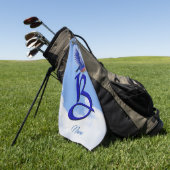 Serviette De Golf Bluebird Elegant Monogram Initiale B Personnalisée (Vert)