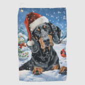 Serviette De Golf Bluetick Coonhound Dog Winter Wonderland Noël (Devant)
