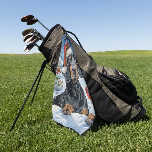 Serviette De Golf Bluetick Coonhound Dog Winter Wonderland Noël (Vert)