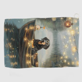 Serviette De Golf Bluetick Coonhound Noël Festive Voyage (Horizontal)