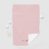 Serviette De Golf Blush Dusty rose moderne Script Girl Monogramme No (En situation)