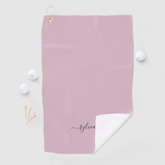 Serviette De Golf Blush Dusty Rose rose moderne fille Monogramme Nom (En situation)