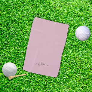Serviette De Golf Blush Dusty Rose rose moderne fille Monogramme Nom