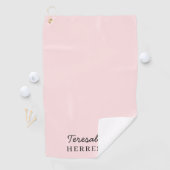Serviette De Golf Blush Pink Monogram | Modern Minimalist Feminine (En situation)