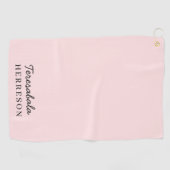 Serviette De Golf Blush Pink Monogram | Modern Minimalist Feminine (Horizontal)