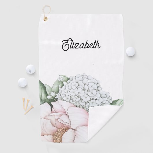 Serviette De Golf Blush Pink Peony Personalized (En situation)