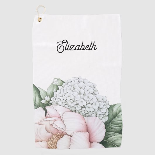 Serviette De Golf Blush Pink Peony Personalized (Devant)