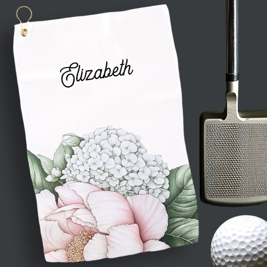 Serviette De Golf Blush Pink Peony Personalized
